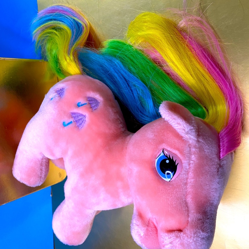 MY LITTLE PONY G1 VTG 1984 ORIGINAL HASBRO SOFTIES PARASOL RAINBOW PONY PLUSH - Picture 12 of 16